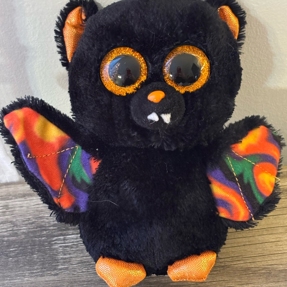 Ty Halloween Bat Plush - Black with Rainbow Wings